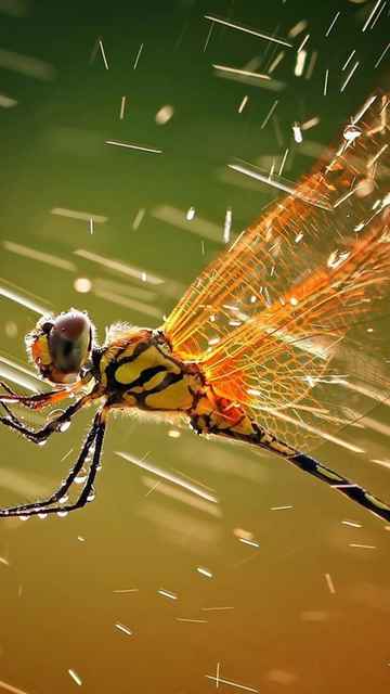 1867 Dragonfly In Rain